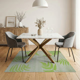 Lime Green Fern Leaf Area Rug