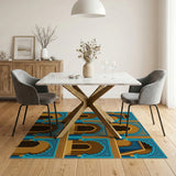 Teal Moroccan Arched Facade Rug