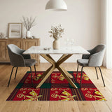 Festive Red Plaid Bells Cherry Area Rug