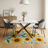Vibrant Sunflower Pattern Area Rug
