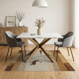 Striped Elk Silhouette Southwestern Rug
