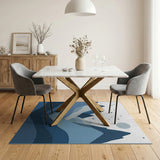 Starry Blue Mountain Layers Area Rug