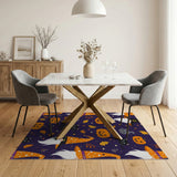 Halloween Gnomes Cats Pumpkins Pattern Rug
