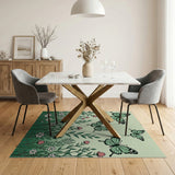 Green Butterfly Meadow Wildflower Rug