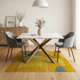 Bold Yellow Geometric Area Rug