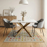 Multi-color and Patterns Vibrant Multi-Color ABC Alphabet Kids Rug