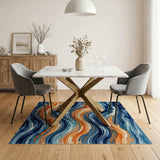 Oceanic Wave Abstract Area Rug