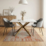 Southwestern Orange Terracotta Diamond Southwestern Area Rug