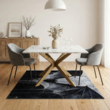 Gothic Bat Wings Full Moon Area Rug
