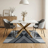 Modern Geometric Black White No. 18 Area Rug