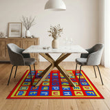 Vibrant Pixel ABC Alphabet Kids Area Rug