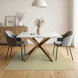 Gold Lattice Geometric Area Rug