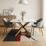 Shaggy Highland Cow Geometric Area Rug