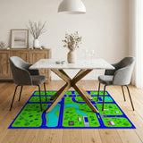 Kids Cartoon Town Roads Play Rug