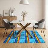 Rainbow Airplane Boarding Pass Washable Area Rug