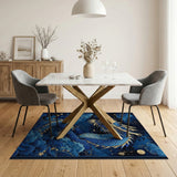Majestic Blue Dragon Cloud Area Rug