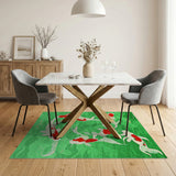 Emerald Green Koi Fish Area Rug