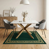 Emerald Green Celtic Knot Border Area Rug