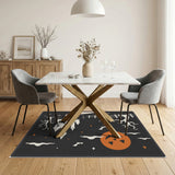 Washable Halloween Haunted House Area Rug