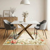 Pink Floral Vintage Pink Floral Vintage Washable Area Rug