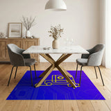 Geometric Modern Purple Neon Circuit Geometric Area Rug