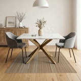Tan and Beige Striped Woven Area Rug