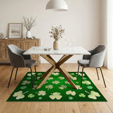 Playful Shamrock Clover Green Area Rug