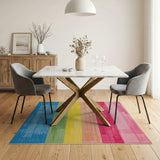 Geometric Modern Multi-color and Patterns Vibrant Rainbow Horizontal Stripe Area Rug