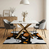 Spooky Cartoon Pumpkins Ghosts Halloween Rug