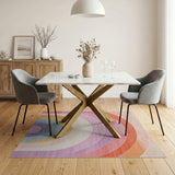 ODIKA Washable Rainbow Arch Area Rug - Low Pile Non-Slip Colorful Nursery Carpet