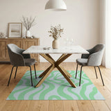 Abstract Area Mint Green Wavy Abstract Area Rug