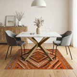 Orange Bold Orange Diamond Southwestern Area Rug