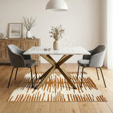 Brown Abstract Bar Area Rug