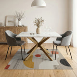 Abstract Geometric Multi-Color Geometric Modern Area Rug