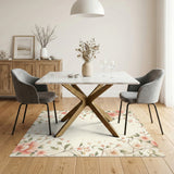 Blush Pink Floral Vintage Washable Area Rug
