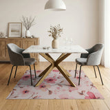 Blush Pink Watercolor Floral Area Rug