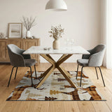 Plaid Buck Deer Pine Forest Area Rug