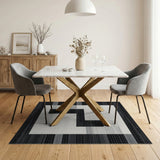 Bold Black White Geometric No. 2 Area Rug