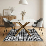 Bold Black White Geometric No. 17 Area Rug
