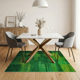 Vibrant Green Geometric Block Geometric Modern Area Rug
