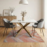 Bold Orange Triangle Geometric Area Rug