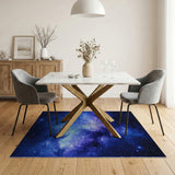 Abstract Area Blue and Teal Cosmic Nebula Galaxy Area Rug