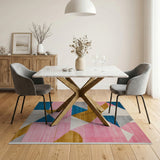 Vibrant Multi-color and Patterns Vibrant Geometric Multi-Color Area Rug