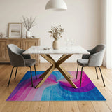 Multi-color and Patterns Swirling Multi-Color Vortex Area Rug
