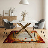 Washable Autumn Forest Landscape Area Rug - Low Pile, Non-Slip, Pet Friendly
