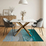 Ocean Wave Blue Teal Coastal Rug
