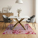 Pink Rose Floral Vintage Area Rug