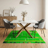 Green Pixel Village Map Area Rug