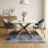 Black White Geometric Grid No. 29 Area Rug
