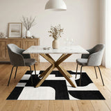 Bold Black White Geometric No. 16 Area Rug